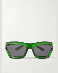 Loewe Paula's Ibiza Occhiali da sole oversize in acetato con montatura D-frame Sporty Mask Verde