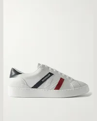 Moncler Sneakers in pelle a righe Monaco M Bianco