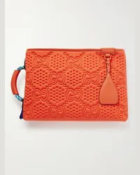 Gucci Pochette in shell con finiture in pelle e logo goffrato Diver Arancione