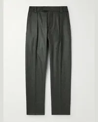 Loro Piana Pantaloni  a gamba dritta in misto lana Wish® e cashmere Reinga Verde