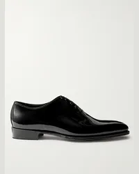 George Cleverley Scarpe Oxford in vernice whole-cut Merlin Nero