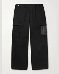 Moncler Cotton-Blend Twill Cargo Trousers Nero