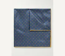 Gucci Fazzoletto da taschino in twill di seta con logo Blu
