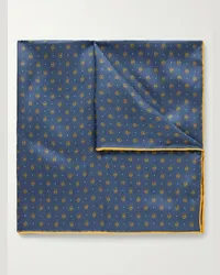 Gucci Fazzoletto da taschino in twill di seta con logo Blu