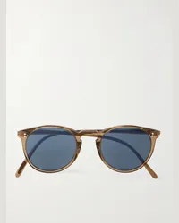 Oliver Peoples Occhiali da sole in acetato con montatura rotonda Marrone