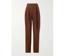 Pantaloni in seta con pinces