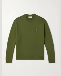 Kitsuné Felpa in jersey di cotone con logo applicato Verde