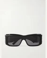 Givenchy Occhiali da sole in acetato, metallo argentato e pelle con montatura quadrata 4G Nero