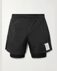 Satisfy Shorts a gamba dritta in shell TechSilk™ e Justice™ a strati Nero