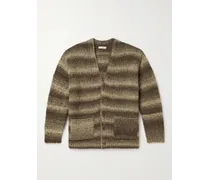Cardigan in misto lana spazzolato a righe Kent
