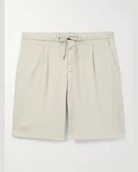 Thom Sweeney Shorts in misto lino e cotone stretch Neutri