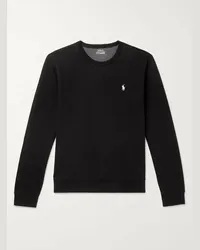 Ralph Lauren Logo-Embroidered Jersey Sweatshirt Nero