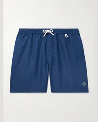 Loro Piana Shorts da mare medi a gamba dritta con logo Bay Blu