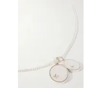 Collana in argento sterling con diamanti Gudo Oval