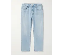 Jeans slim-fit a gamba dritta effetto invecchiato Curtis