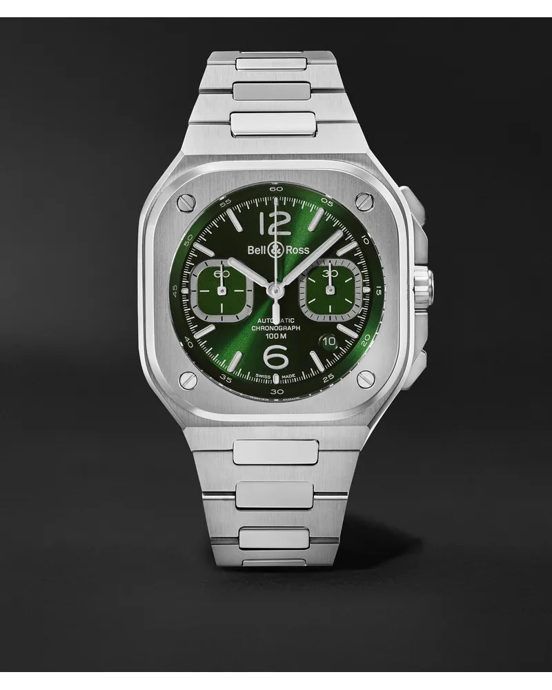 Bell & Ross Cronografo automatico 42 mm in acciaio inossidabile BR 05, N. rif. BR05C-GN-ST/SST Verde