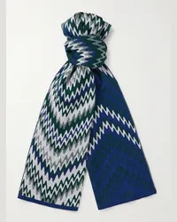 Missoni Sciarpa in cotone jacquard Blu