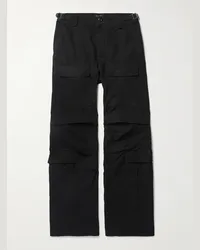 Balenciaga Pantaloni cargo a gamba larga in cotone Nero