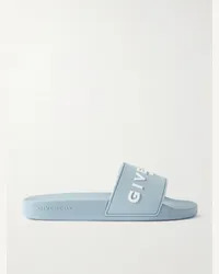 Givenchy Slide in gomma con logo goffrato Blu