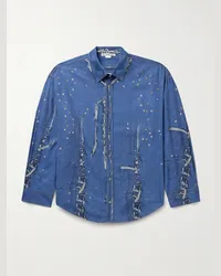 Acne Studios Camicia in crêpe de chine trompe l'oeil Setar Blu