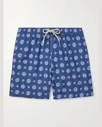 Massimo Alba Shorts da mare medi a gamba dritta stampati Kite Blu