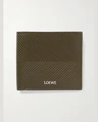 Loewe Portafoglio in pelle goffrata con logo Verde