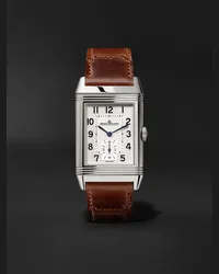 Jaeger-LeCoultre Orologio 27 mm in acciaio inossidabile con cinturino in pelle Reverso Classic Large Argento