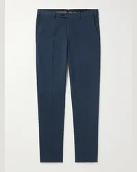 Loro Piana Pantaloni slim-fit in misto cotone Blu