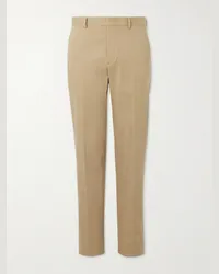 Loro Piana Pantaloni a gamba dritta in twill di cotone stretch Jarno Austin Marrone