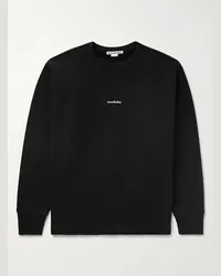 Acne Studios Felpa in jersey di cotone con logo Stamp Nero