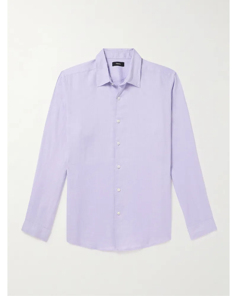 Theory Camicia in lino Irving Viola