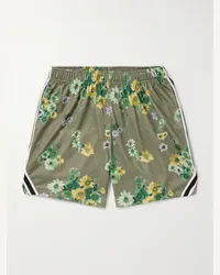 John Elliott + Co Shorts a gamba dritta in mesh floreale con fettuccia Rivalry Verde