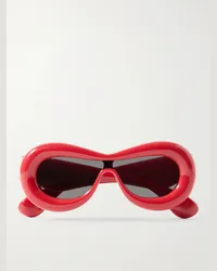 Loewe Occhiali da sole in acetato con montatura rotonda Rosso