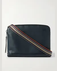 Paul Smith Borsa a tracolla in pelle con logo goffrato Blu