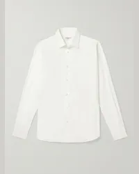 Saint Laurent Camicia slim-fit in popeline di cotone Bianco