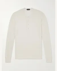 Tom Ford Maglia henley in jersey di misto lyocell e cotone Neutri