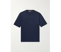 T-shirt in misto seta e lino