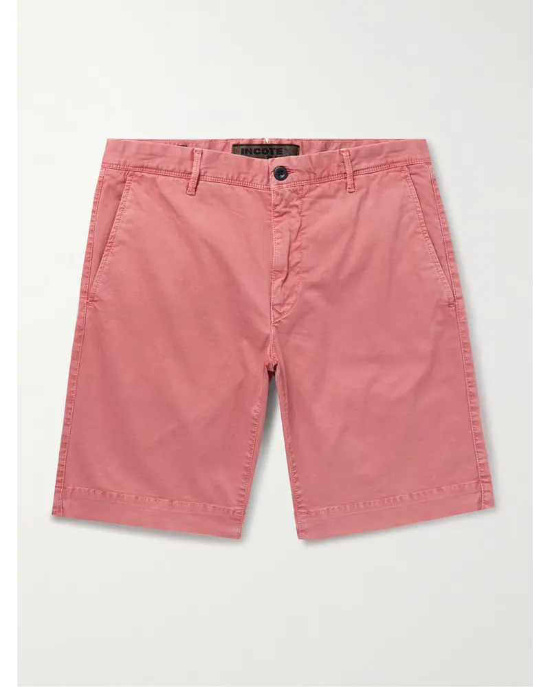 Incotex Bermuda slim-fit in twill di cotone Rosa