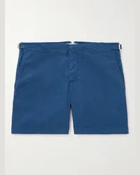 Orlebar Brown Shorts a gamba dritta in misto lino e lyocell Bulldog Blu