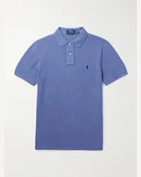 Ralph Lauren Polo in cotone piqué con logo ricamato Blu