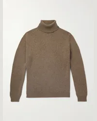 Loro Piana Pullover a collo alto in cashmere Fobello Marrone