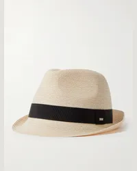 Saint Laurent Cappello Fedora in canapa con finiture in gros-grain Neutri