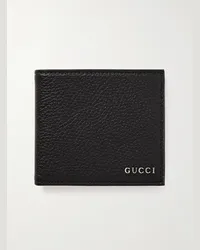 Gucci Portafoglio in pelle pieno fiore con logo Nero