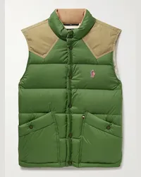 Moncler Piumino smanicato in shell trapuntato con finiture in tela e logo applicato Veny Verde