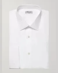 Charvet Camicia in cotone bianco con doppio polsino Bianco