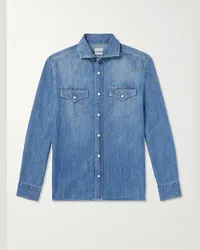 Brunello Cucinelli Camicia in denim Blu