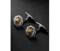 Gemelli in argento sterling e oro 18 carati Macri Classica