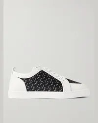 Christian Louboutin Sneakers in mesh e pelle con finiture in gomma Rantulow Bianco