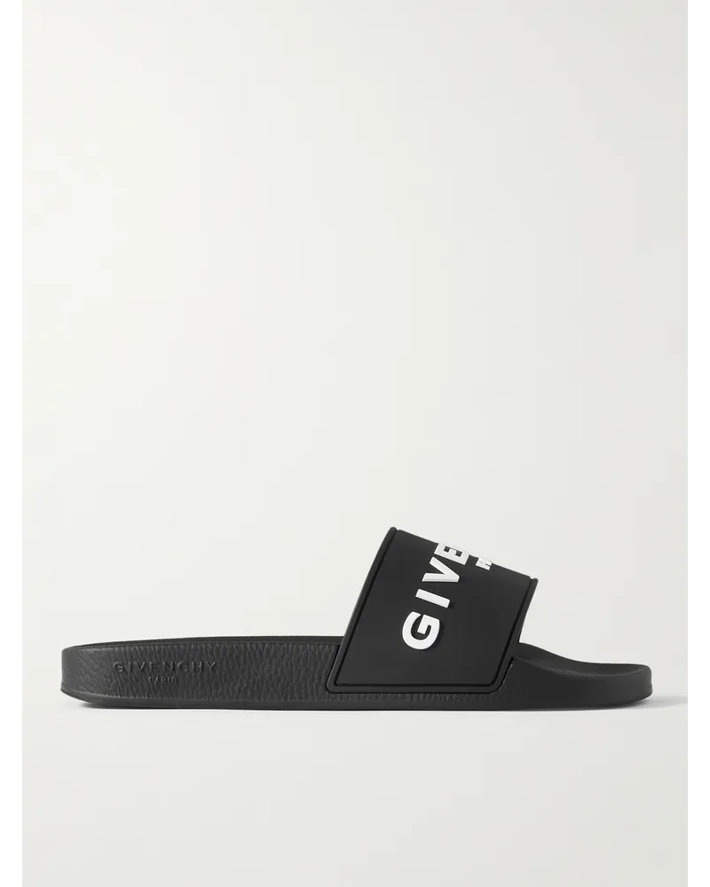 Givenchy Slide in gomma con logo goffrato Nero