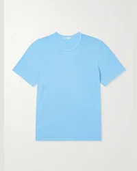 James Perse T-shirt in jersey di cotone pettinato Blu